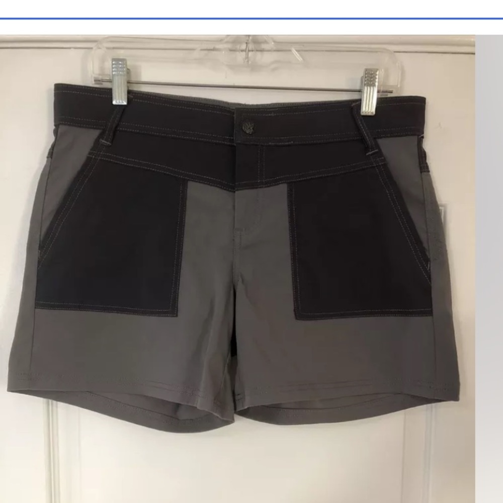 Prana Women Size 8 Asha 2-Tone Gray Cargo Shorts